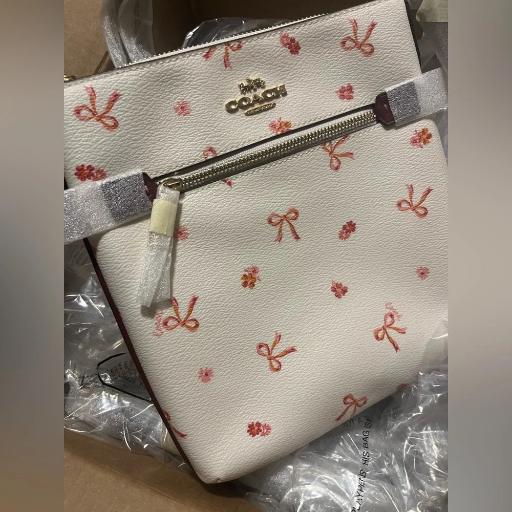 New Coach brand new mini Rowan file bag purse with bow print - Picture 8 of 9